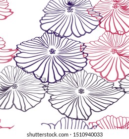 Dark Pink, Blue vector seamless elegant template with flowers. Doodle illustration of flowers in Origami style. Template for business cards, websites.