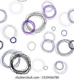 Dark Pink, Blue vector seamless template with circles. Glitter abstract illustration with blurred drops of rain. Design for textile, fabric, wallpapers.