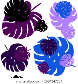 Dark Pink, Blue vector seamless natural background with leaves. Sketchy doodles with leaves on blurred background. Template for business cards, websites.