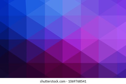 Dark Pink, Blue vector shining triangular cover. A completely new color illustration in a  polygonal style. A completely new template for your business design.