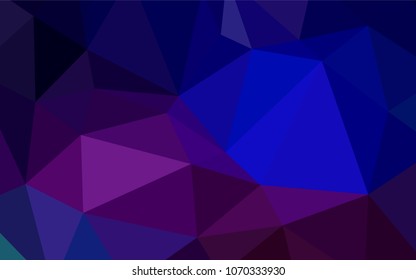 Dark Pink, Blue vector shining triangular backdrop. Shining polygonal illustration, which consist of triangles. The template for cell phone's backgrounds.