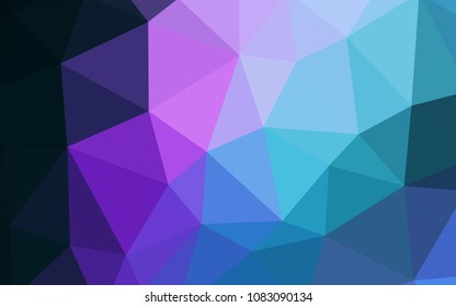 Dark Pink, Blue vector shining triangular layout. Elegant bright polygonal illustration with gradient. A new texture for your web site.