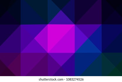 Dark Pink, Blue vector shining triangular layout. Elegant bright polygonal illustration with gradient. Brand-new style for your business design.