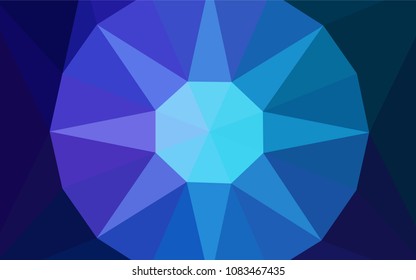 Dark Pink, Blue vector shining triangular backdrop with a gem in a centre. Colorful abstract illustration with triangles. A completely new design for your leaflet.