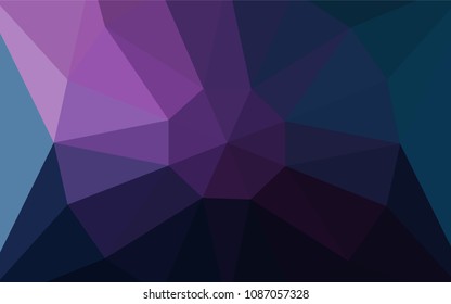 Dark Pink, Blue vector shining triangular cover with a gem in a centre. Colorful illustration with gradient. Brand new style for your business design.