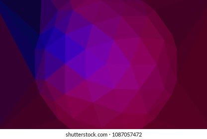 Dark Pink, Blue vector shining triangular cover with a gem in a centre. A sample with polygonal shapes. New template for your brand book.