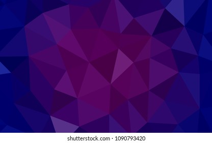 Dark Pink, Blue vector shining triangular layout. Colorful illustration in polygonal style with gradient. A new texture for your web site.
