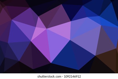 Dark Pink, Blue vector shining triangular backdrop. Polygonal abstract illustration with gradient. Brand new style for your business design.