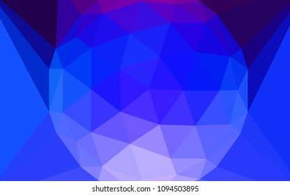 Dark Pink, Blue vector shining triangular cover with a gem in a centre. Illustration in abstract style with triangles. A completely new design for your leaflet.