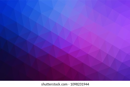 Dark Pink, Blue vector shining triangular backdrop. Shining colorful illustration with triangles. Completely new template for your banner.