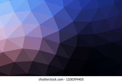 Dark Pink, Blue vector shining hexagonal shining triangular. Shining illustration, which consist of triangles. The textured pattern can be used for background.