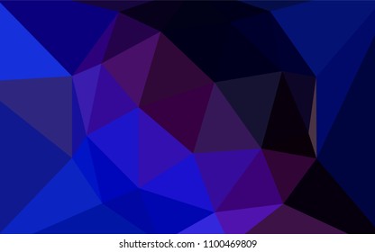 Dark Pink, Blue vector shining triangular layout. Geometric illustration in Origami style with gradient.  Completely new template for your banner.