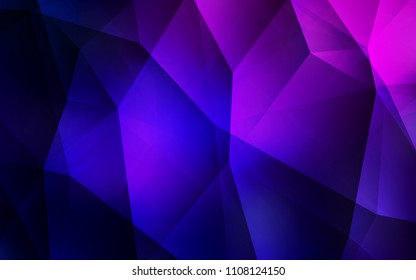 Dark Pink, Blue vector shining triangular cover. Shining colorful illustration with triangles. Pattern for a brand book's backdrop.