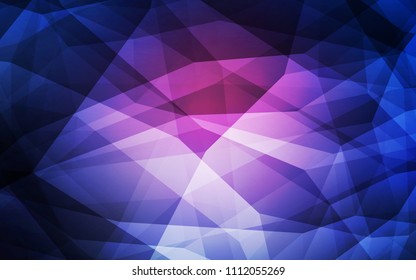 Dark Pink, Blue vector shining triangular cover. A sample with polygonal shapes. Pattern for a brand book's backdrop.