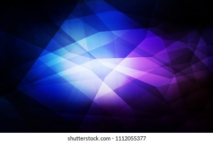Dark Pink, Blue vector shining triangular cover. Colorful illustration in abstract style with triangles. Pattern for a brand book's backdrop.