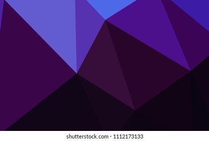 Dark Pink, Blue vector shining triangular layout. Colorful illustration in polygonal style with gradient. Polygonal design for your web site.