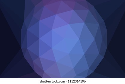 Dark Pink, Blue vector shining triangular layout with a gem in a centre. Colorful illustration with gradient. Polygonal design for your web site.