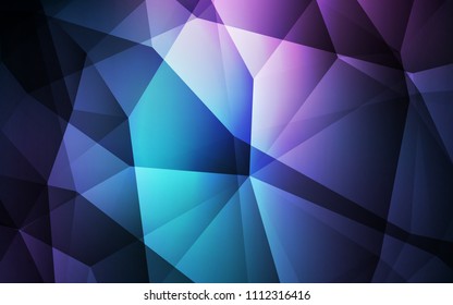 Dark Pink, Blue vector shining triangular layout. Modern abstract illustration with triangles. Completely new template for your banner.