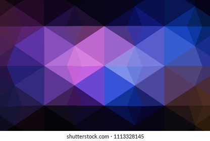 Dark Pink, Blue vector shining triangular backdrop. Elegant bright polygonal illustration with gradient. The template for cell phone's backgrounds.