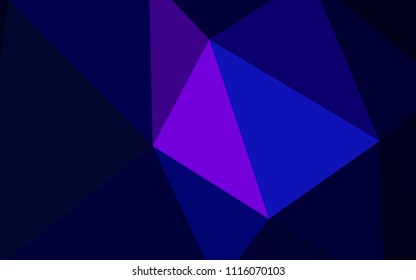 Dark Pink, Blue vector shining triangular cover. Shining colorful illustration with triangles. Triangular pattern for your design.