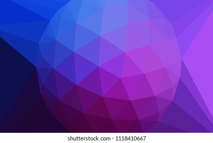 Dark Pink, Blue vector shining triangular layout with a gem in a centre. Illustration in Origami style with gradient.  Best triangular design for your business.
