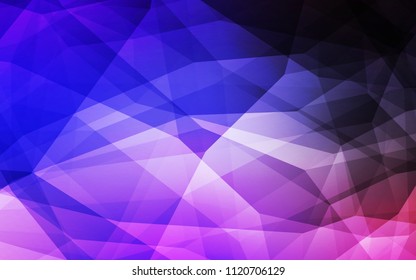 Dark Pink, Blue vector shining triangular cover. Modern abstract illustration with triangles. A new texture for your web site.