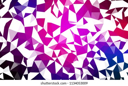 Dark Pink, Blue vector shining triangular cover. Shining colorful illustration with triangles. Best triangular design for your business.