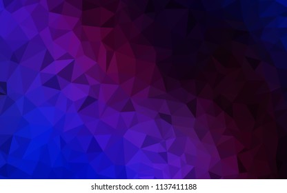 Dark Pink, Blue vector shining triangular cover. Colorful illustration in polygonal style with gradient. Brand new style for your business design.