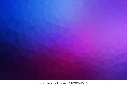 Dark Pink, Blue vector shining triangular backdrop. Elegant bright polygonal illustration with gradient. New template for your brand book.