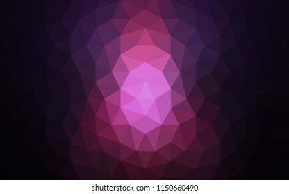 Dark Pink, Blue vector shining triangular cover. Shining colorful illustration with triangles. Triangular pattern for your design.