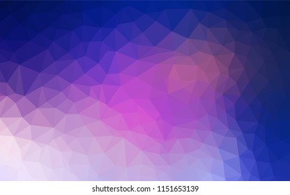 Dark Pink, Blue vector shining triangular backdrop. Polygonal abstract illustration with gradient. Textured pattern for your backgrounds.