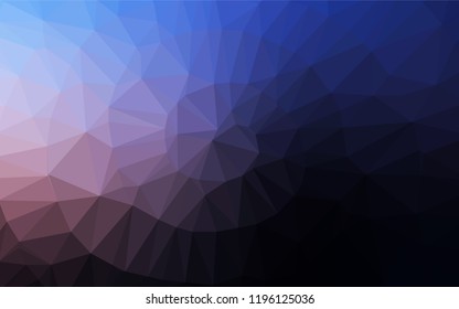 Dark Pink, Blue vector shining hexagonal background. Geometric illustration in Origami style with gradient.  The best triangular design for your business.