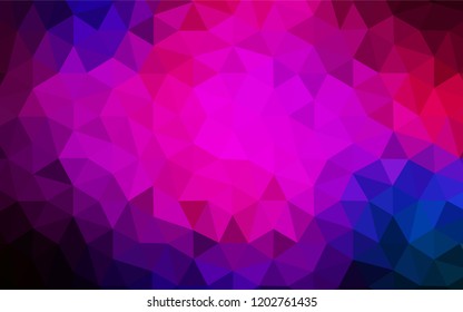 Dark Pink, Blue vector shining triangular cover. Elegant bright polygonal illustration with gradient. A new texture for your web site.