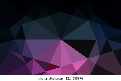Dark Pink, Blue vector shining hexagonal template. Shining illustration, which consist of triangles. The best triangular design for your business.