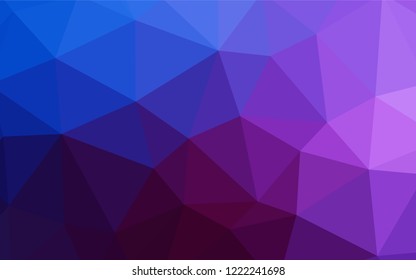 Dark Pink, Blue vector shining triangular cover. Shining polygonal illustration, which consist of triangles. New template for your brand book.
