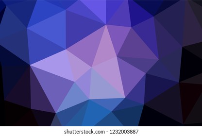 Dark Pink, Blue vector shining triangular cover. Triangular geometric sample with gradient.  New template for your brand book.