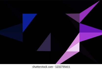 Dark Pink, Blue vector shining hexagonal template. Colorful abstract illustration with gradient. Triangular pattern for your business design.