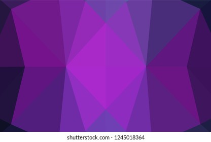 Dark Pink, Blue vector shining hexagonal pattern. Triangular geometric sample with gradient.  Brand new design for your business.