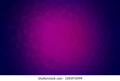 Dark Pink, Blue vector shining triangular background. Creative illustration in halftone style with triangles. A completely new design for your leaflet.