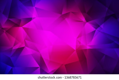 Dark Pink, Blue vector shining triangular layout. Shining polygonal illustration, which consist of triangles. Pattern for a brand book's backdrop.