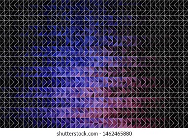 Dark Pink, Blue vector shining triangular background. Shining colorful illustration with triangles. Brand new style for your business design.