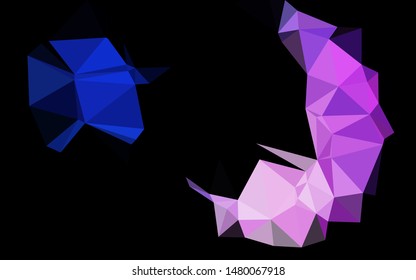 Dark Pink, Blue vector shining triangular template. A sample with polygonal shapes. The best triangular design for your business.
