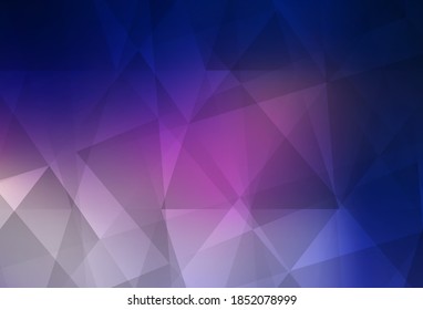 Dunkelrosa, blauer Vektorschiff, dreieckiges Layout. Geometrische Abbildung im Origami-Stil mit Farbverlauf.  Neue Vorlage für Ihr Markenbuch.