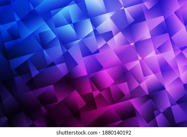 Dark Pink, Blue vector shining triangular background. Triangular geometric sample with gradient.  New template for your brand book.