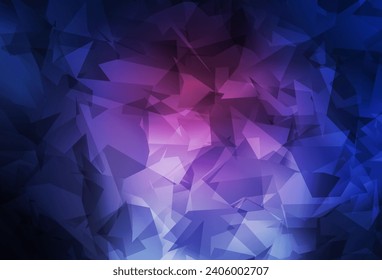 Dark Pink, Blue vector shining triangular layout. Shining polygonal illustration, which consist of triangles. Brand new design for your business.