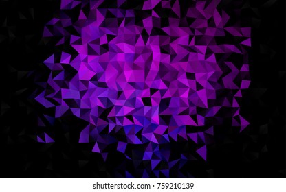 Dark Pink, Blue vector shining triangular background. Geometric illustration in Origami style with gradient.  Brand-new design for your business.
