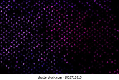 Dark Pink, Blue vector of small triangles on white background. Illustration of abstract texture of triangles. Pattern design for banner, poster, cover.