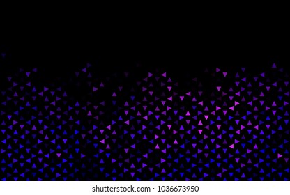Dark Pink, Blue vector of small triangles on white background. Illustration of abstract texture of triangles. Pattern design for banner, poster, cover.