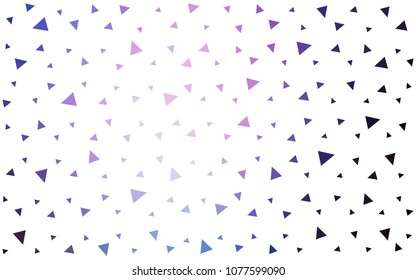 Dark Pink, Blue vector of small triangles on white background. Illustration of abstract texture of triangles. Pattern design for banner, poster, cover.