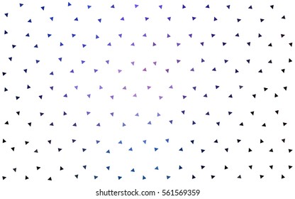 Dark Pink Blue vector of small triangles on white background. Illustration of abstract texture of triangles. Pattern design for banner, poster, cover.